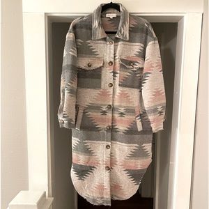 Long Aztec shacket/duster!